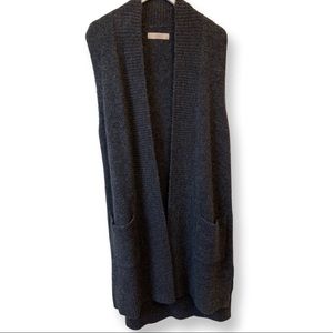 Ann Taylor Loft Charcoal Long Length Vest